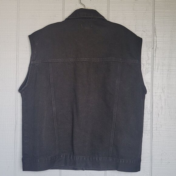 Forever 21 Women's Black Oversized Denim Jacket-Vest. Size M - Picture 3 of 4